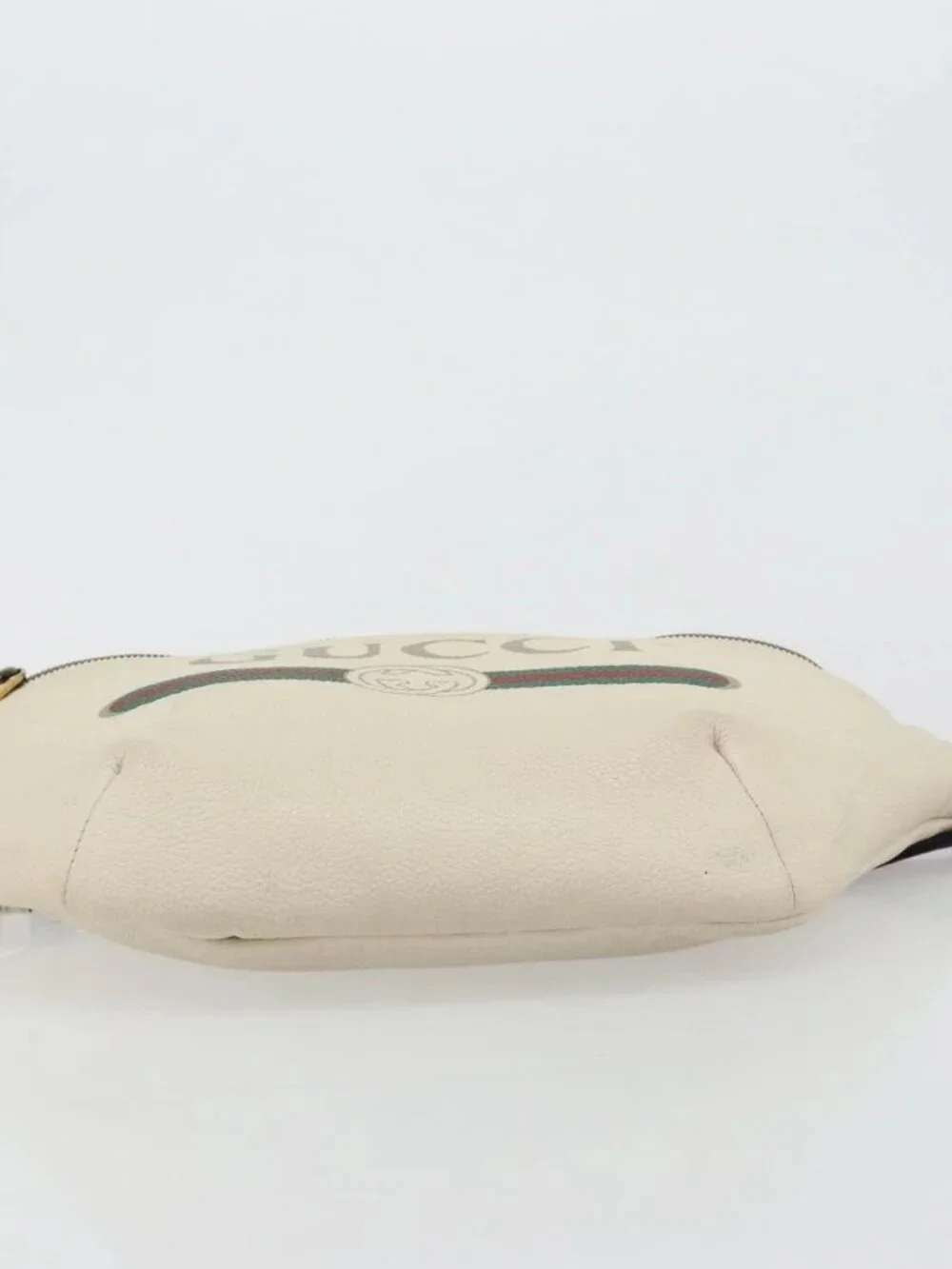 GUCCI Sherry Line Waist bag Leather Red White 493869 Auth